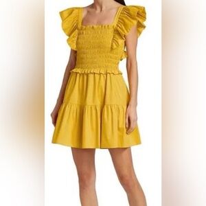 SEA-New York - Wo Gladys yellow ruffle smocked yellow dress